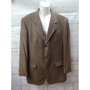 vintage mens brown Milano faux suede blazer jacket Coat sport suit 42L